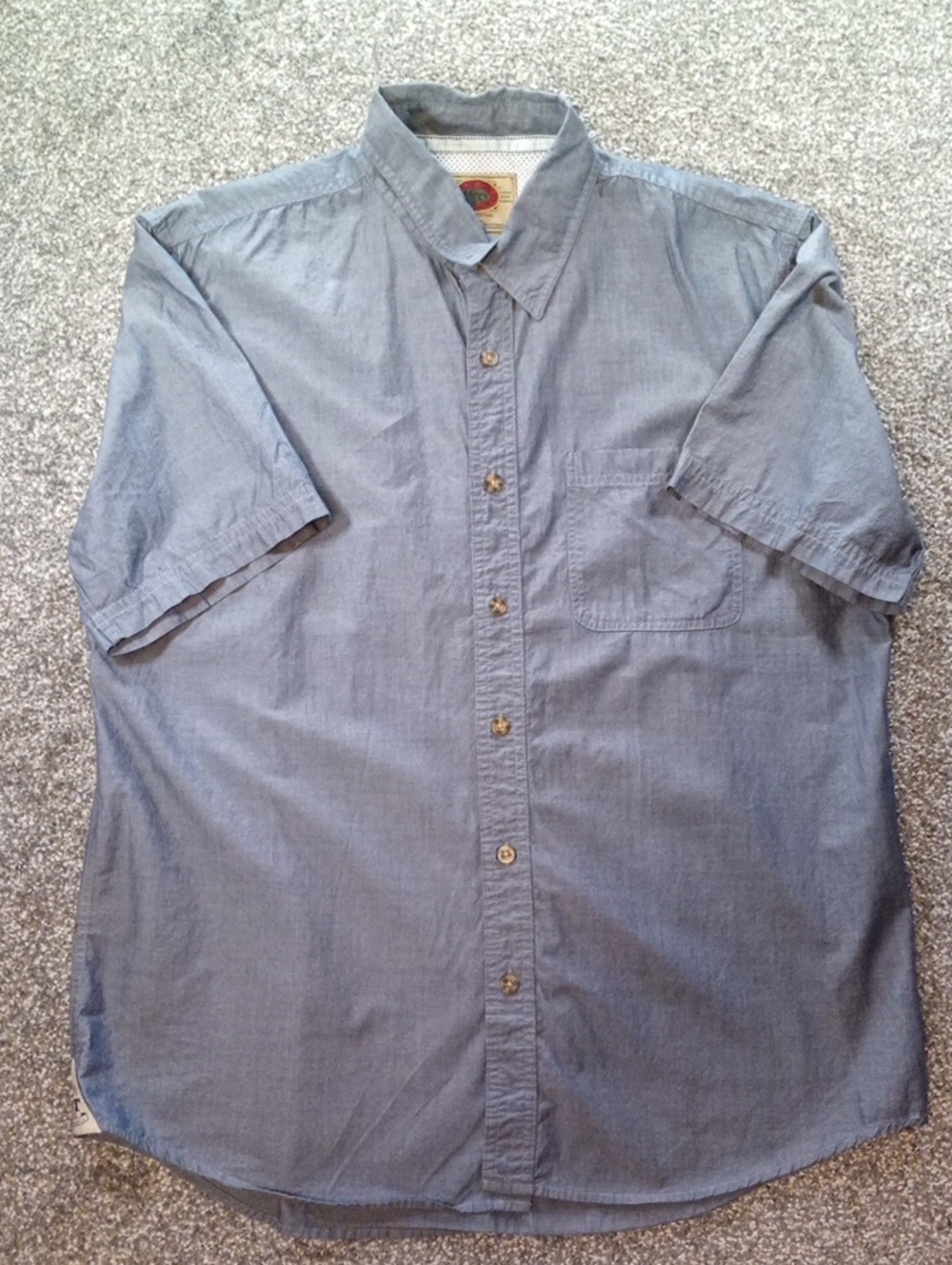 Boston Traders Men's Short-Sleeve Chambray Button-Down - Blue